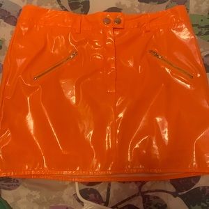 Orange mini skirt